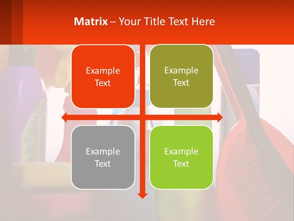 A Group Of Cleaning Supplies With A White Background PowerPoint Template