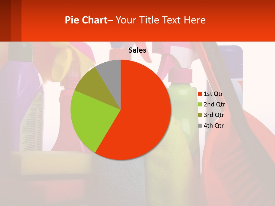 A Group Of Cleaning Supplies With A White Background PowerPoint Template