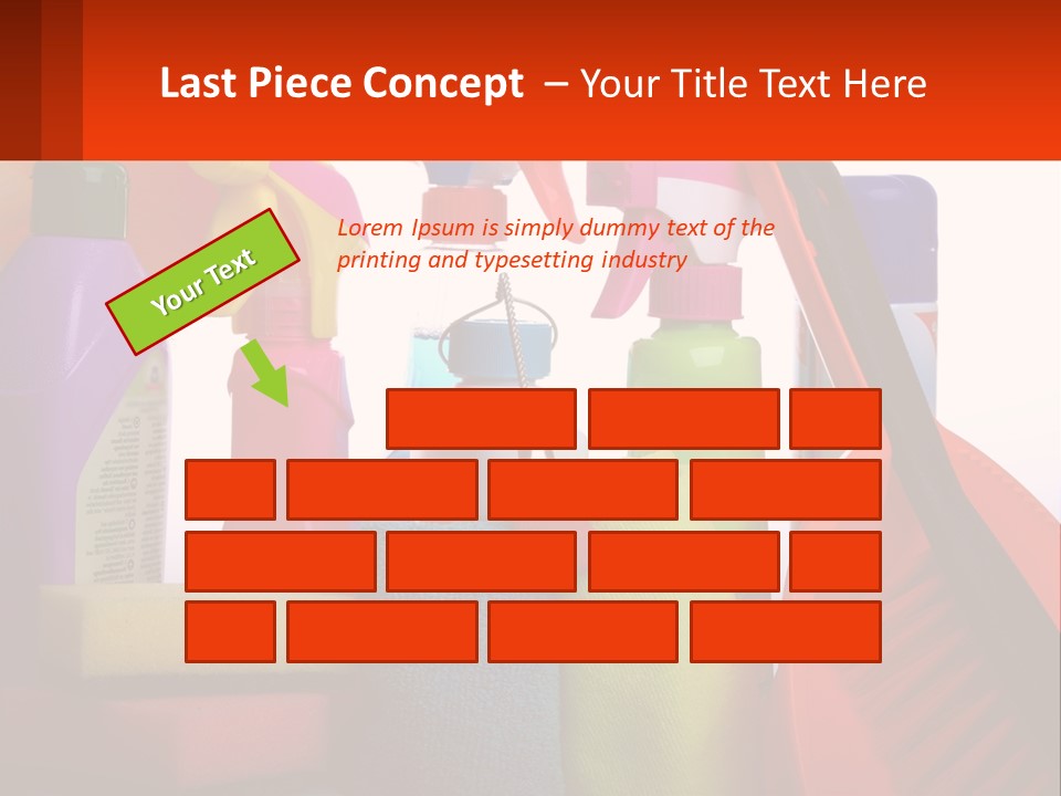 A Group Of Cleaning Supplies With A White Background PowerPoint Template