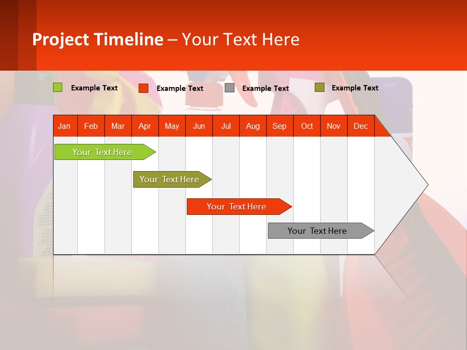 A Group Of Cleaning Supplies With A White Background PowerPoint Template