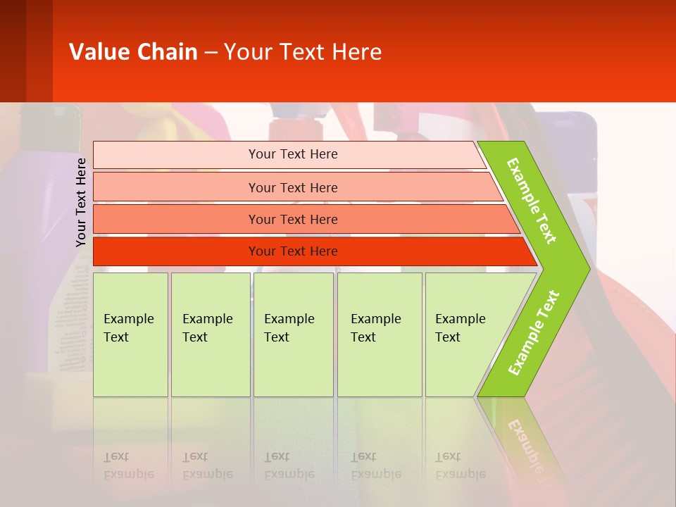 A Group Of Cleaning Supplies With A White Background PowerPoint Template