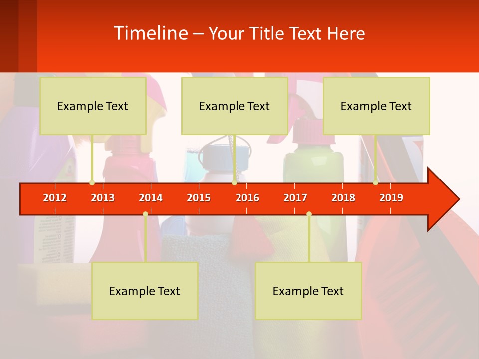 A Group Of Cleaning Supplies With A White Background PowerPoint Template