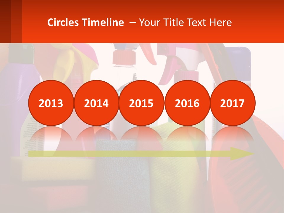 A Group Of Cleaning Supplies With A White Background PowerPoint Template