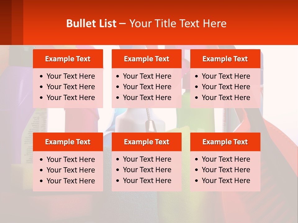 A Group Of Cleaning Supplies With A White Background PowerPoint Template