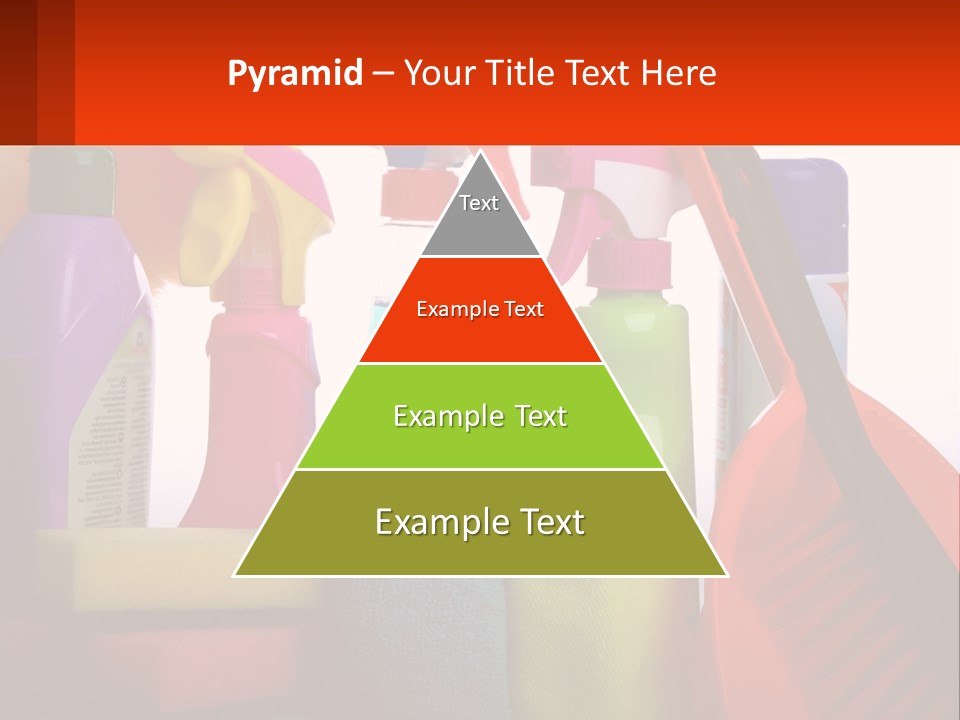 A Group Of Cleaning Supplies With A White Background PowerPoint Template