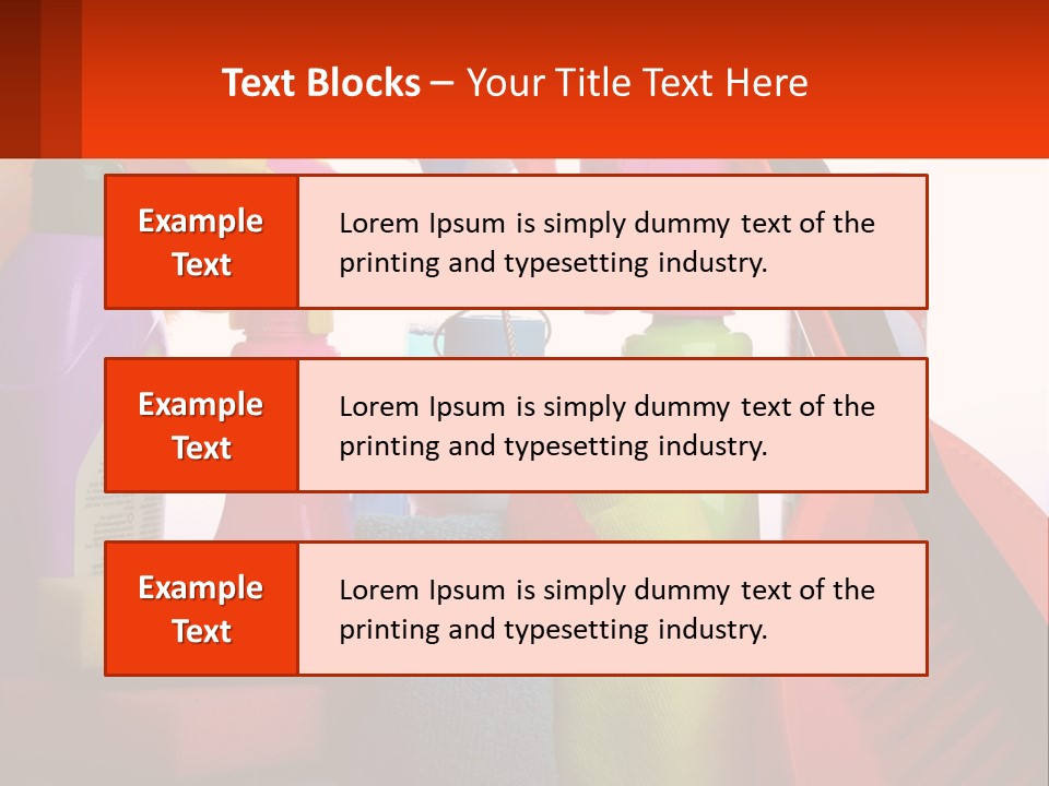 A Group Of Cleaning Supplies With A White Background PowerPoint Template