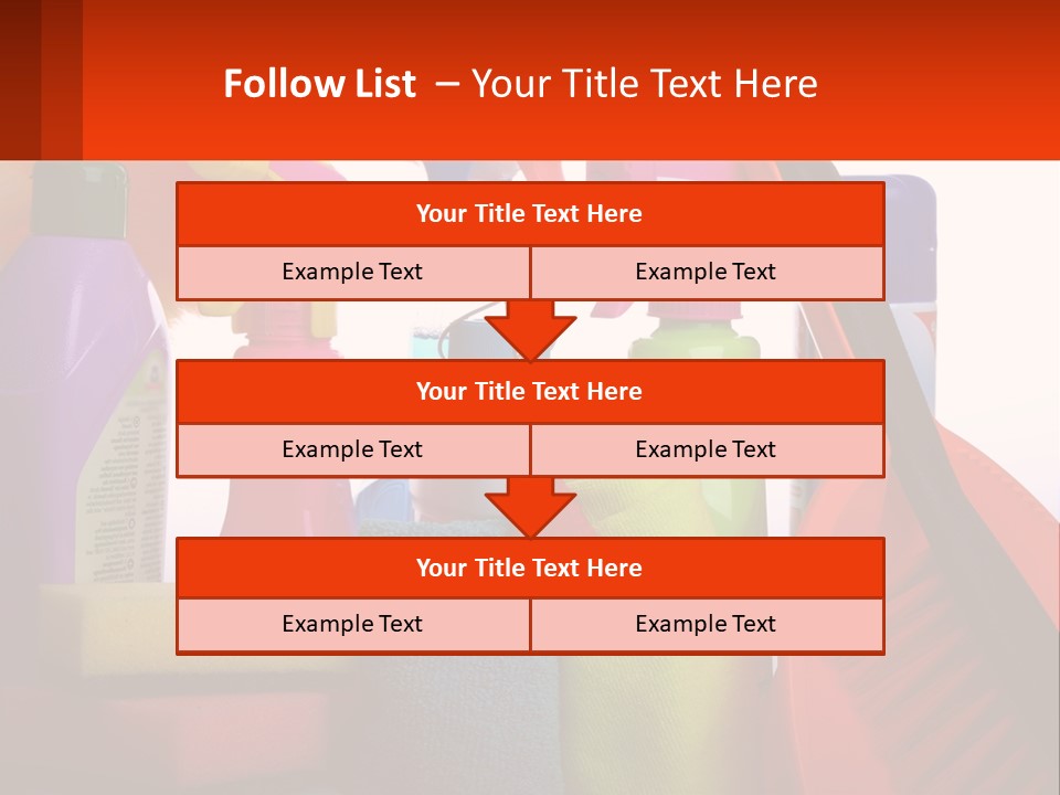 A Group Of Cleaning Supplies With A White Background PowerPoint Template