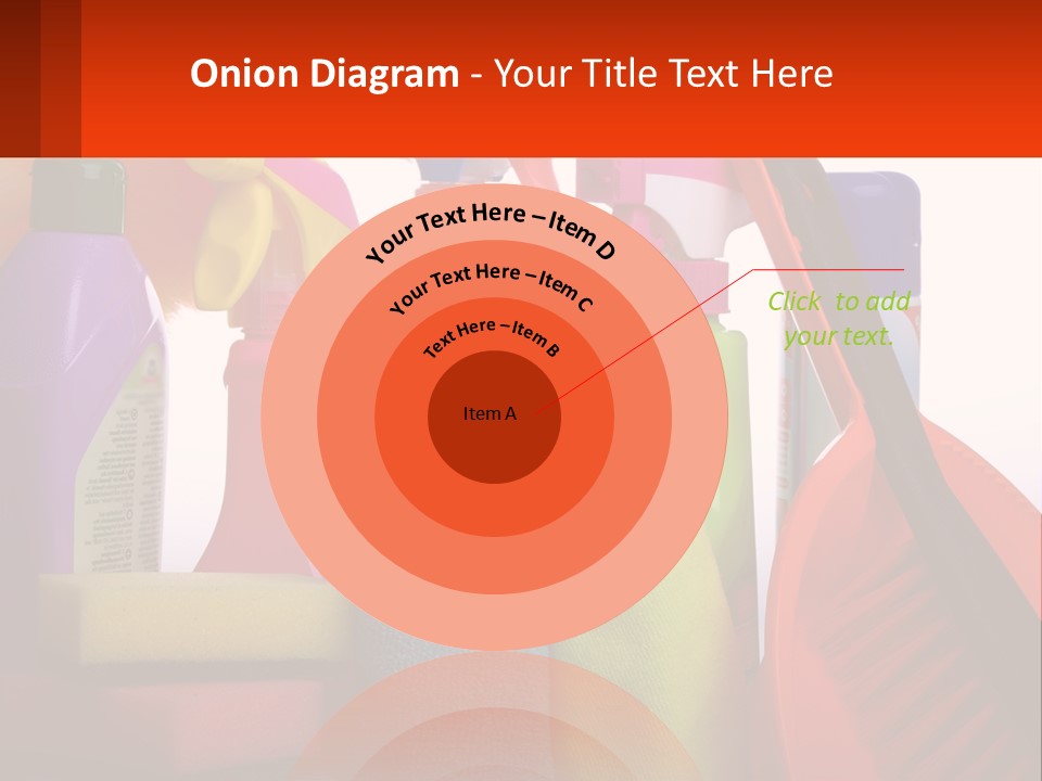 A Group Of Cleaning Supplies With A White Background PowerPoint Template