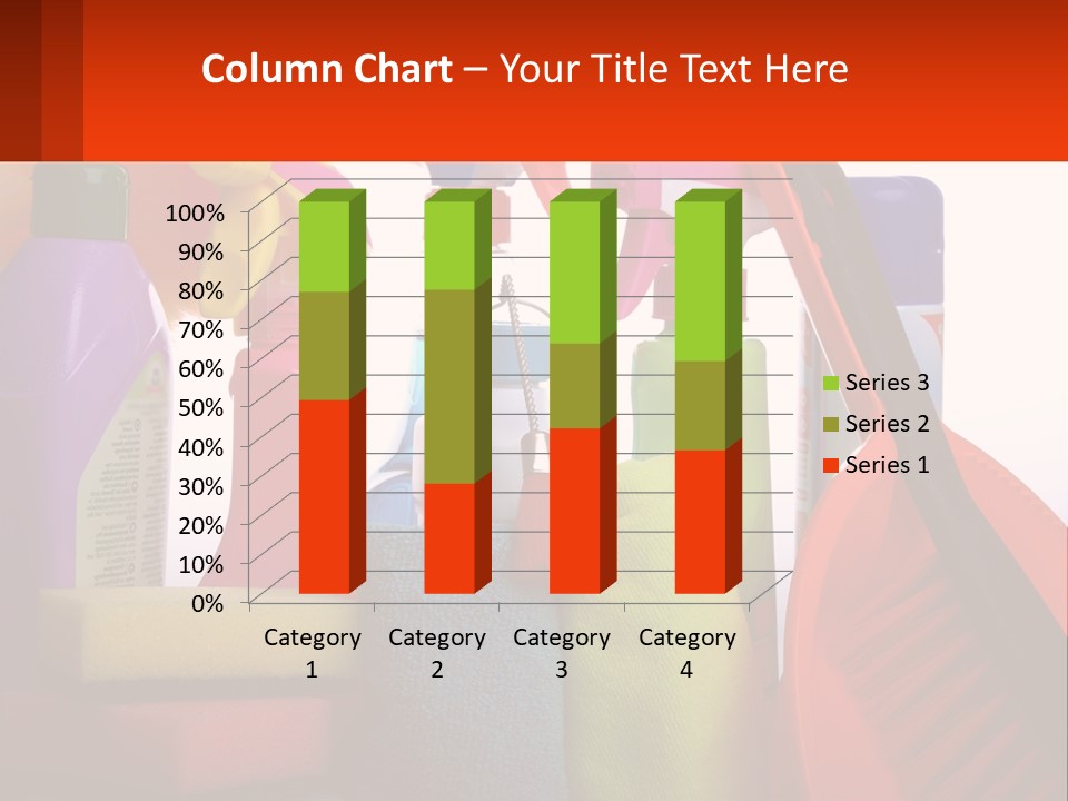 A Group Of Cleaning Supplies With A White Background PowerPoint Template