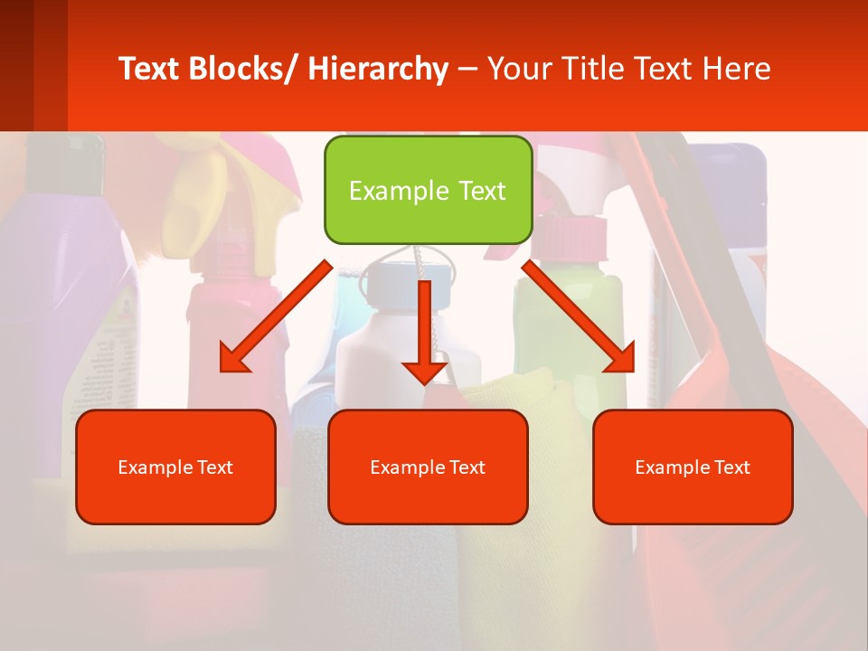 A Group Of Cleaning Supplies With A White Background PowerPoint Template