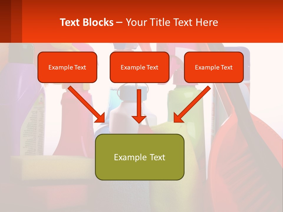 A Group Of Cleaning Supplies With A White Background PowerPoint Template