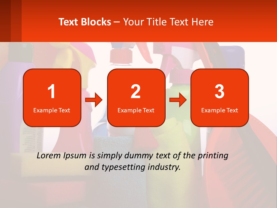 A Group Of Cleaning Supplies With A White Background PowerPoint Template