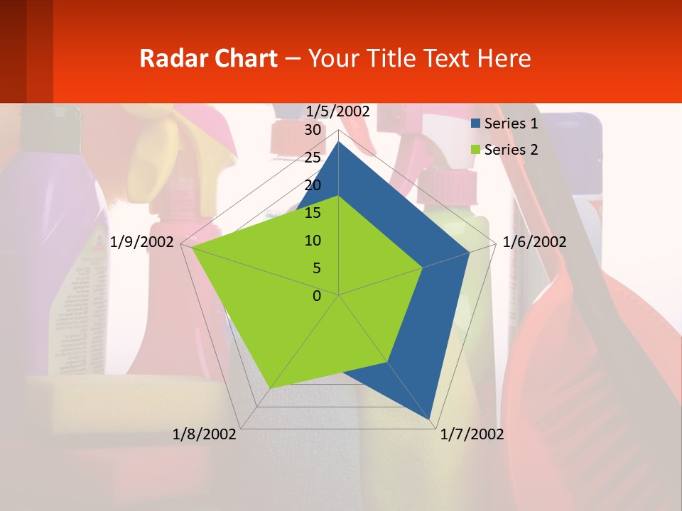 A Group Of Cleaning Supplies With A White Background PowerPoint Template