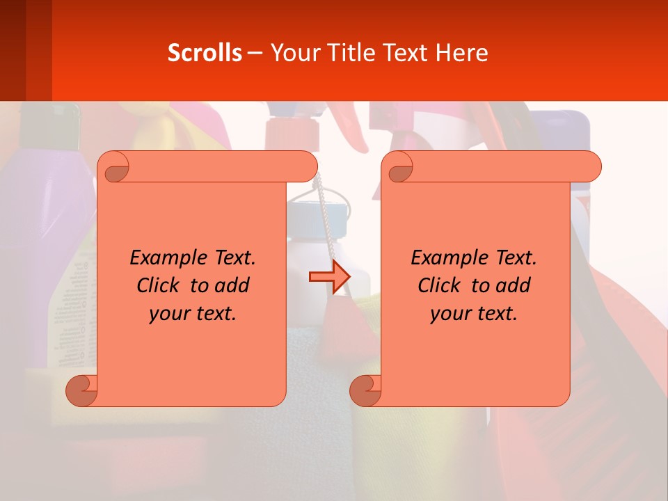 A Group Of Cleaning Supplies With A White Background PowerPoint Template