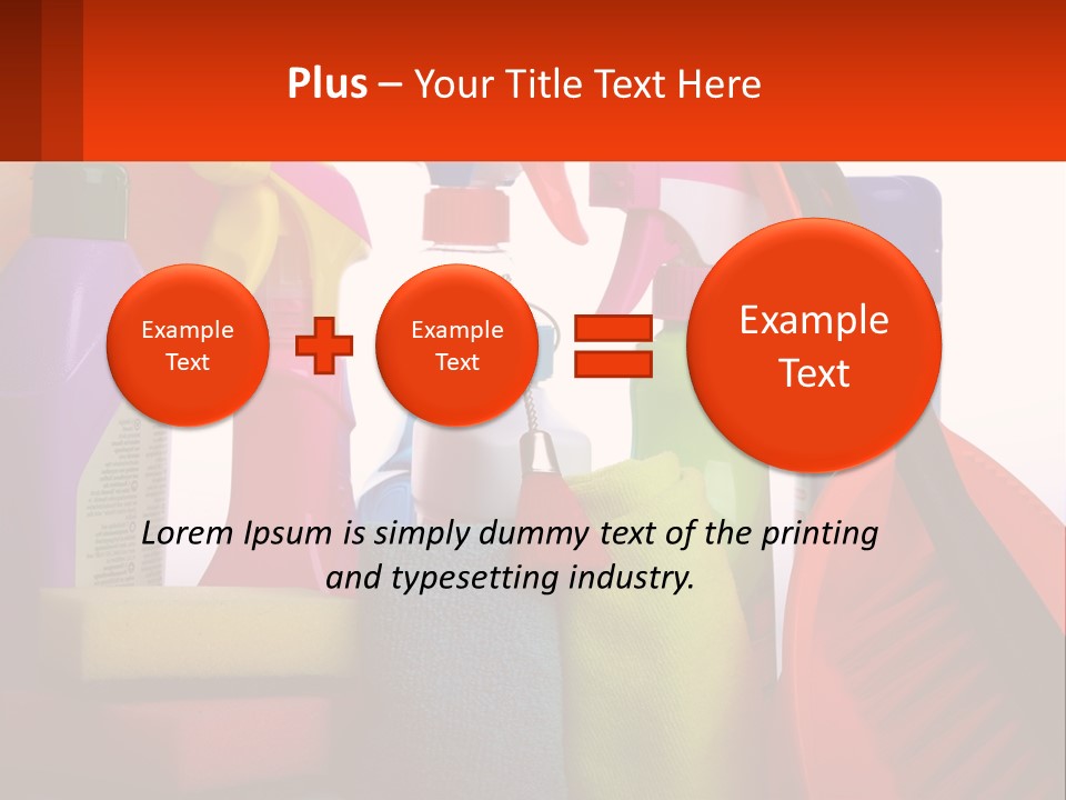 A Group Of Cleaning Supplies With A White Background PowerPoint Template