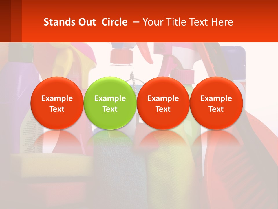 A Group Of Cleaning Supplies With A White Background PowerPoint Template