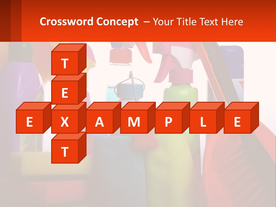 A Group Of Cleaning Supplies With A White Background PowerPoint Template