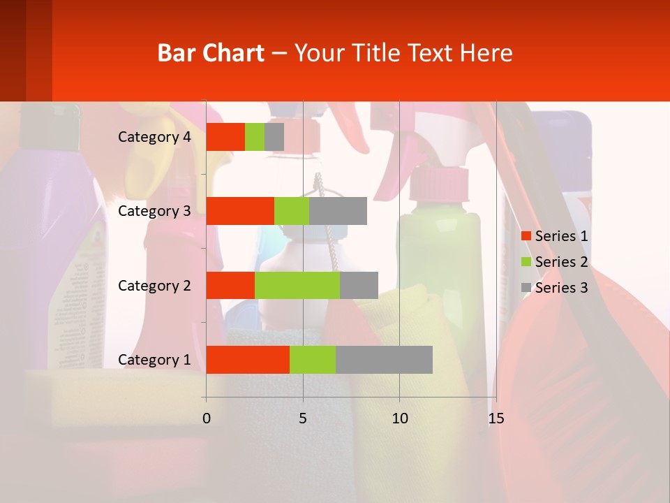 A Group Of Cleaning Supplies With A White Background PowerPoint Template