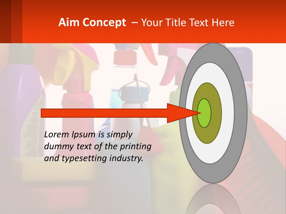 A Group Of Cleaning Supplies With A White Background PowerPoint Template