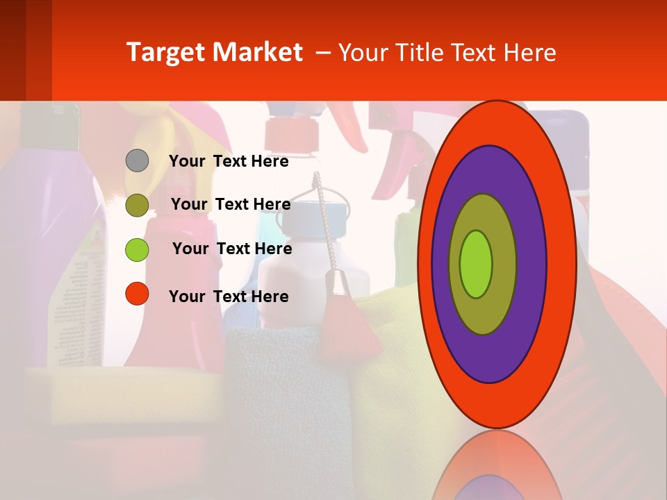 A Group Of Cleaning Supplies With A White Background PowerPoint Template