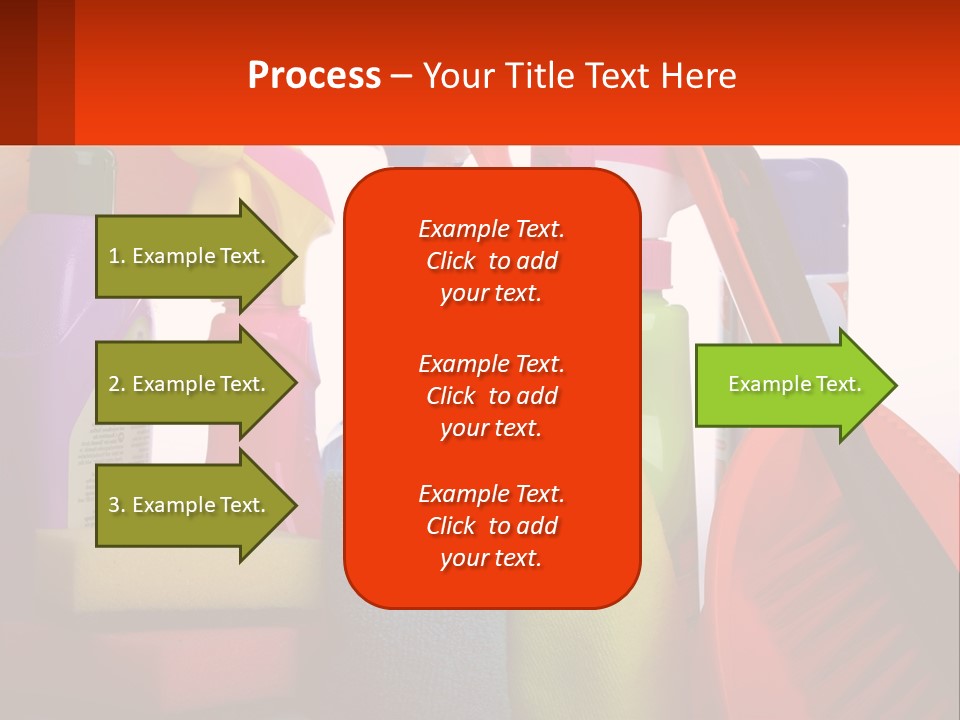 A Group Of Cleaning Supplies With A White Background PowerPoint Template