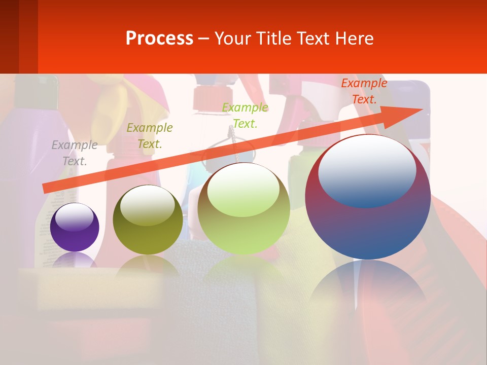 A Group Of Cleaning Supplies With A White Background PowerPoint Template