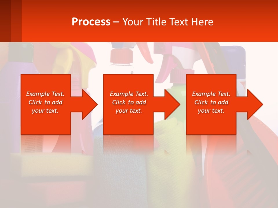 A Group Of Cleaning Supplies With A White Background PowerPoint Template