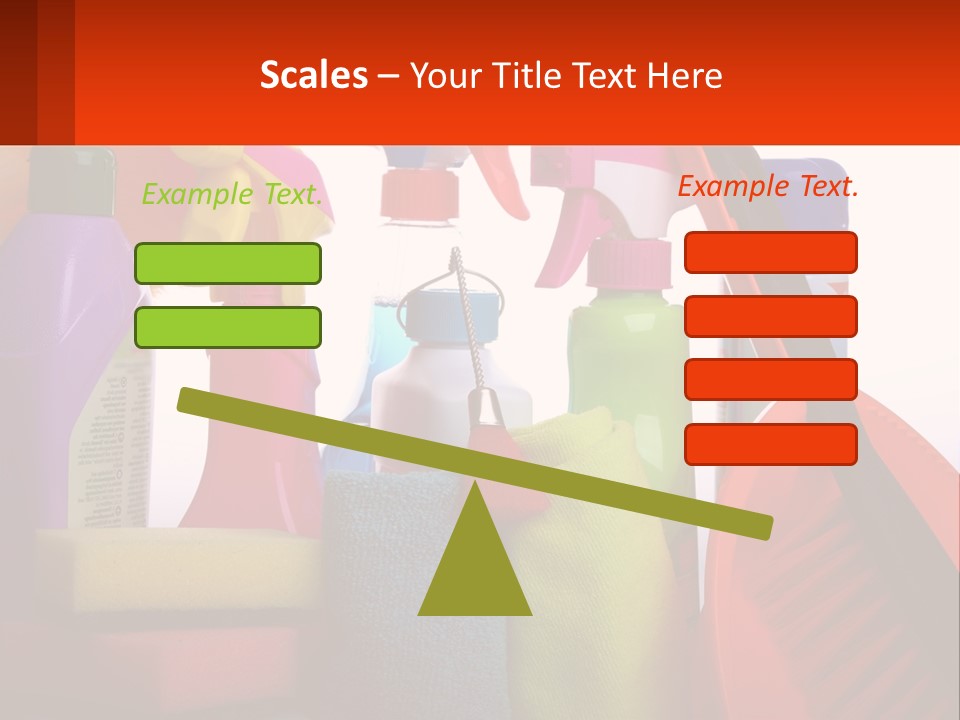 A Group Of Cleaning Supplies With A White Background PowerPoint Template