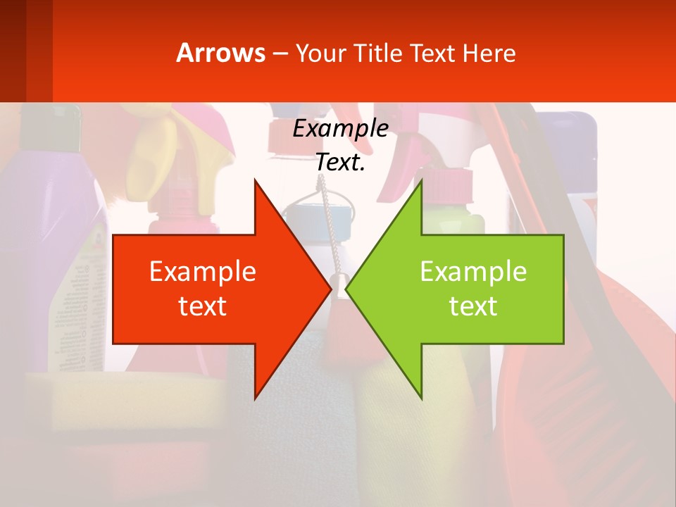 A Group Of Cleaning Supplies With A White Background PowerPoint Template