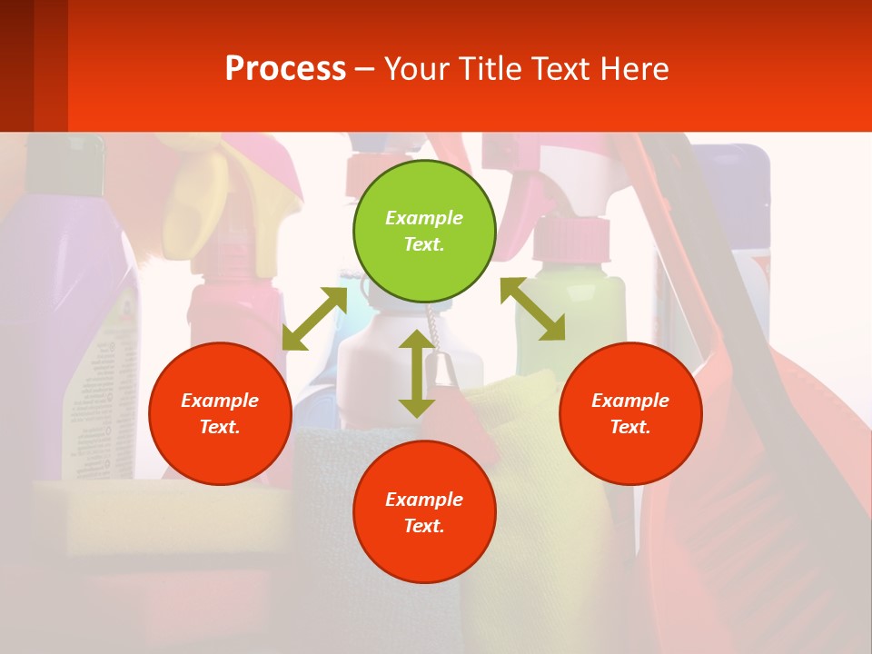 A Group Of Cleaning Supplies With A White Background PowerPoint Template