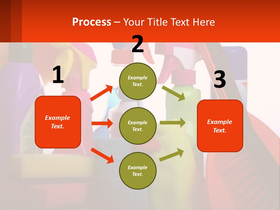 A Group Of Cleaning Supplies With A White Background PowerPoint Template