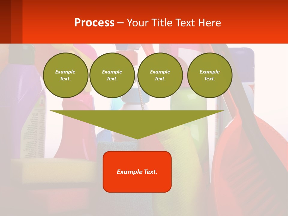 A Group Of Cleaning Supplies With A White Background PowerPoint Template