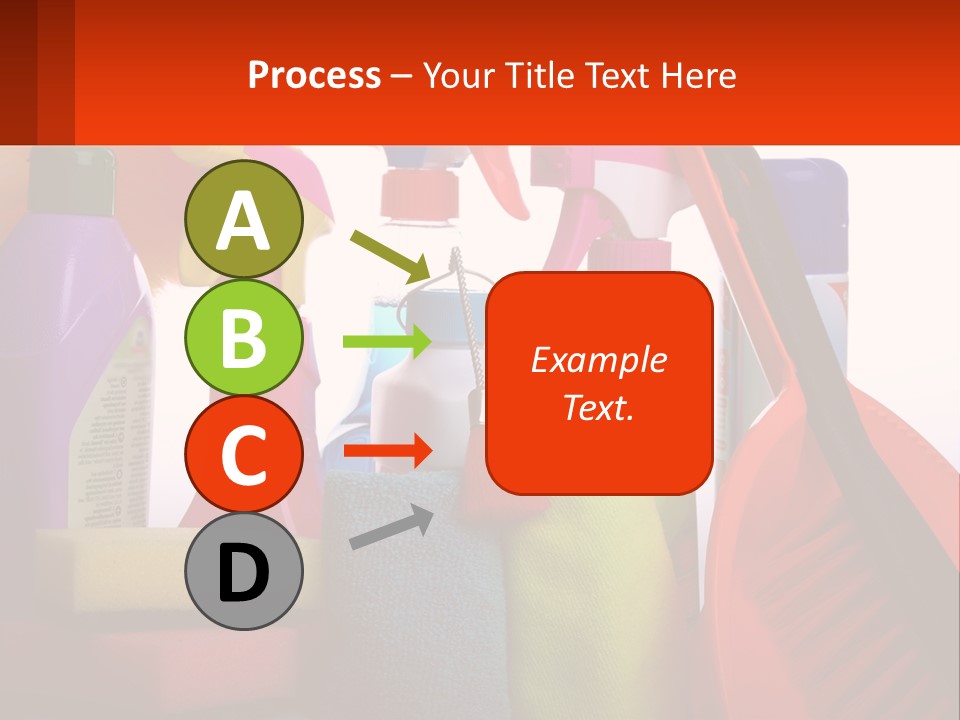 A Group Of Cleaning Supplies With A White Background PowerPoint Template