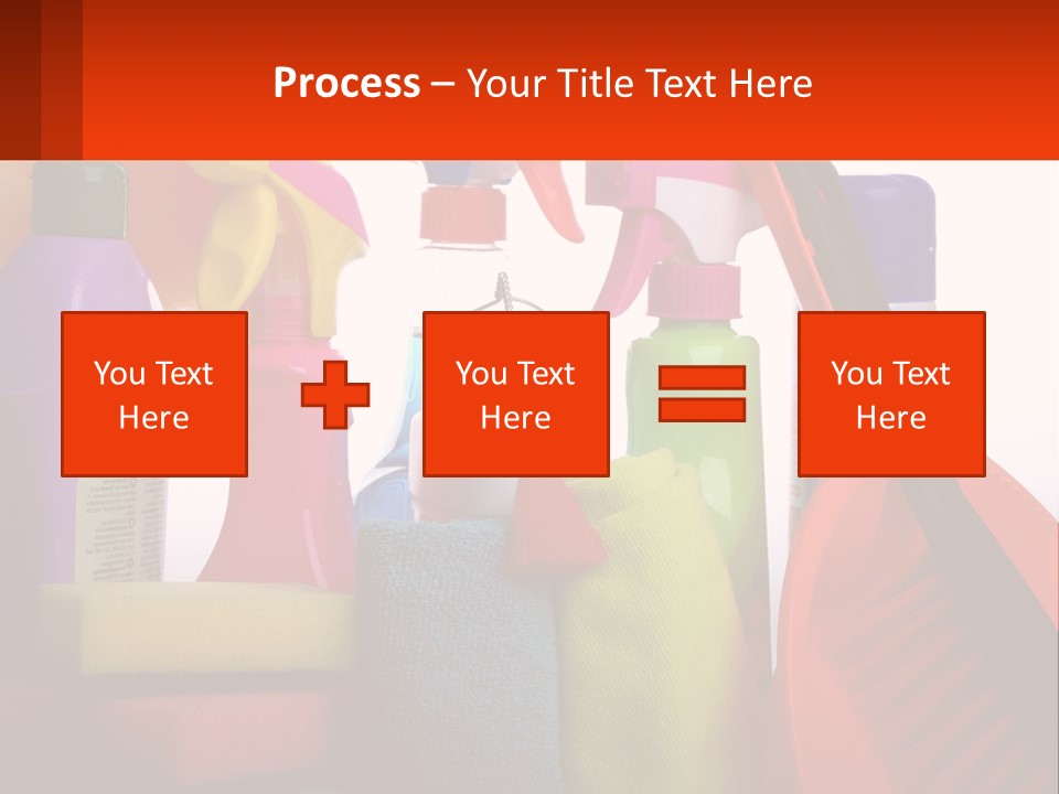 A Group Of Cleaning Supplies With A White Background PowerPoint Template