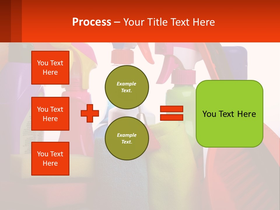 A Group Of Cleaning Supplies With A White Background PowerPoint Template