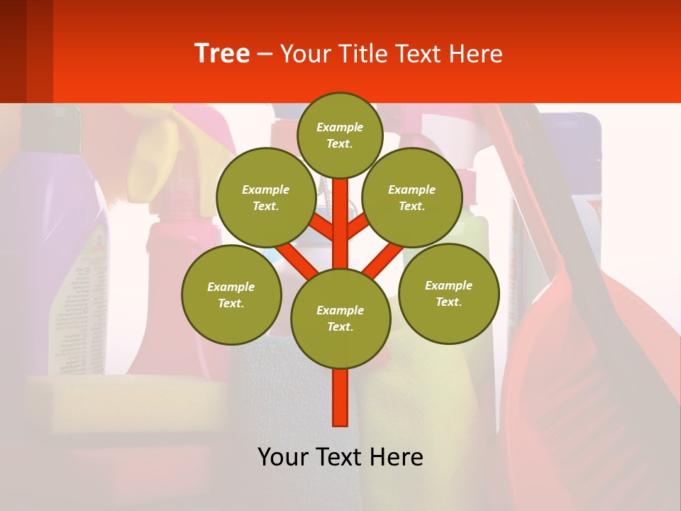 A Group Of Cleaning Supplies With A White Background PowerPoint Template