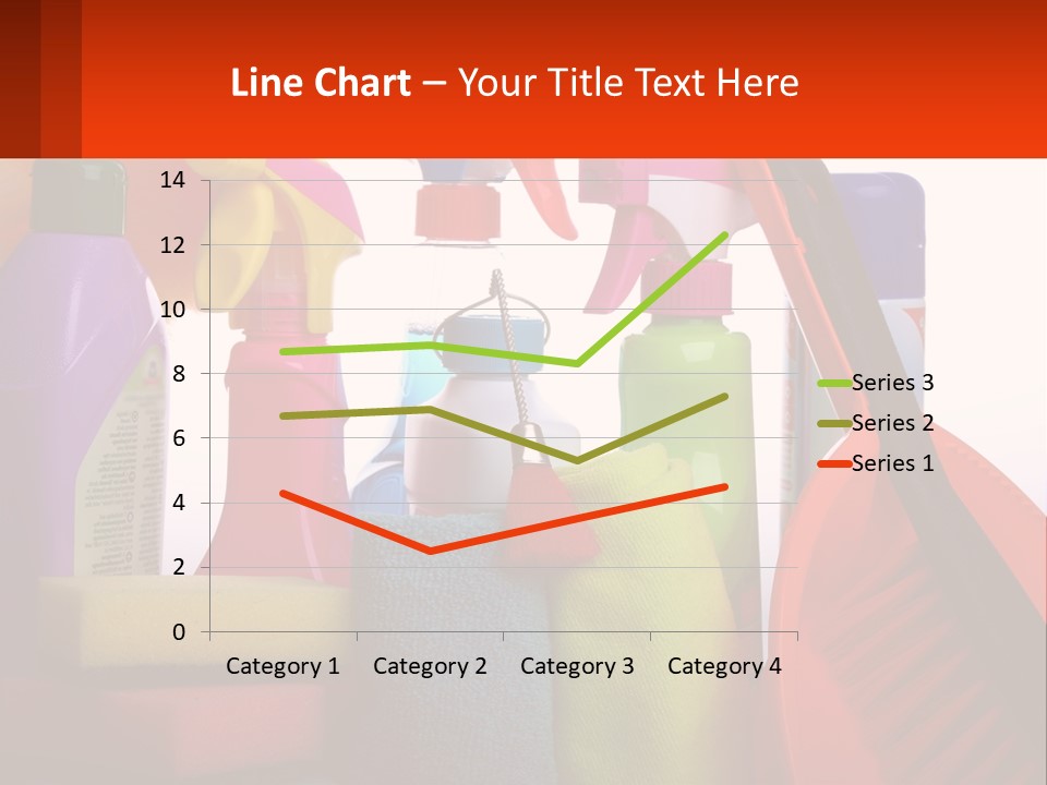 A Group Of Cleaning Supplies With A White Background PowerPoint Template