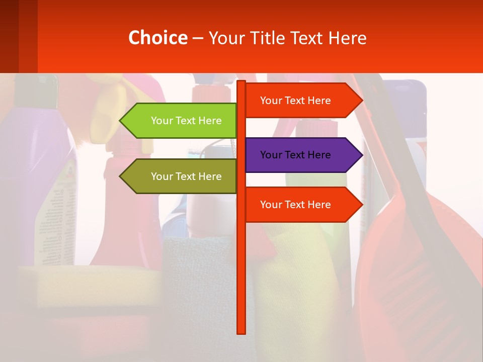 A Group Of Cleaning Supplies With A White Background PowerPoint Template