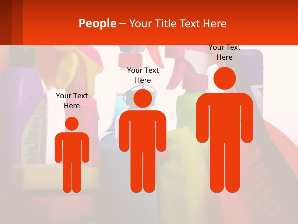 A Group Of Cleaning Supplies With A White Background PowerPoint Template