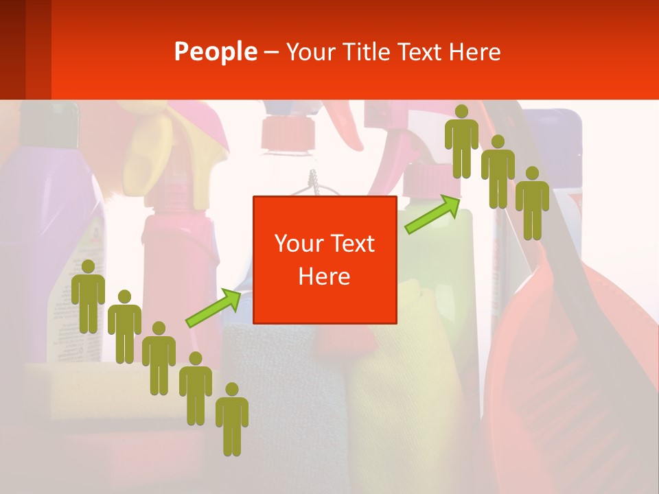 A Group Of Cleaning Supplies With A White Background PowerPoint Template