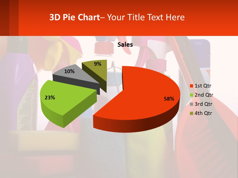 A Group Of Cleaning Supplies With A White Background PowerPoint Template