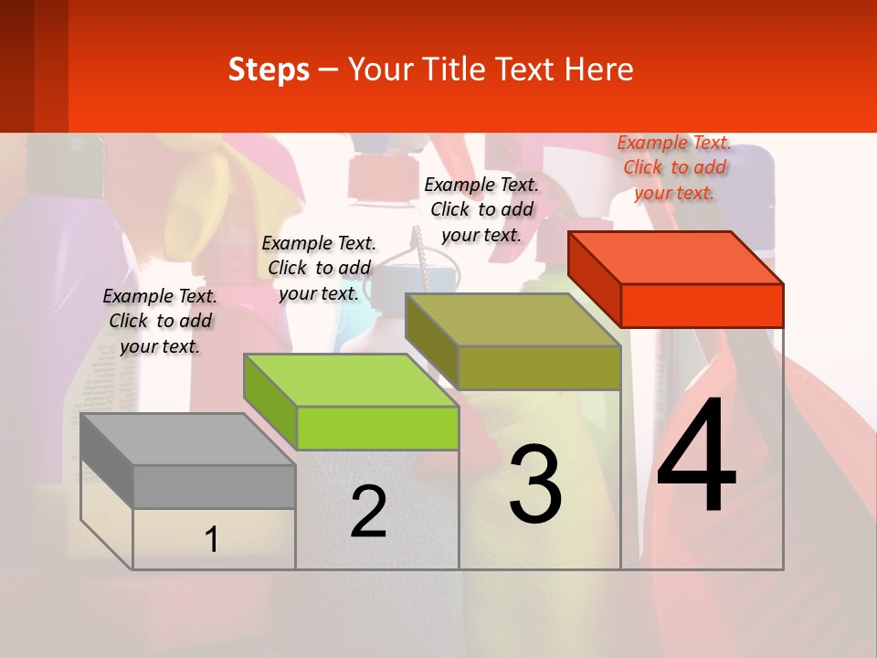 A Group Of Cleaning Supplies With A White Background PowerPoint Template