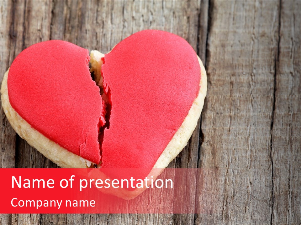 A Heart Shaped Cookie With A Bite Taken Out Of It PowerPoint Template