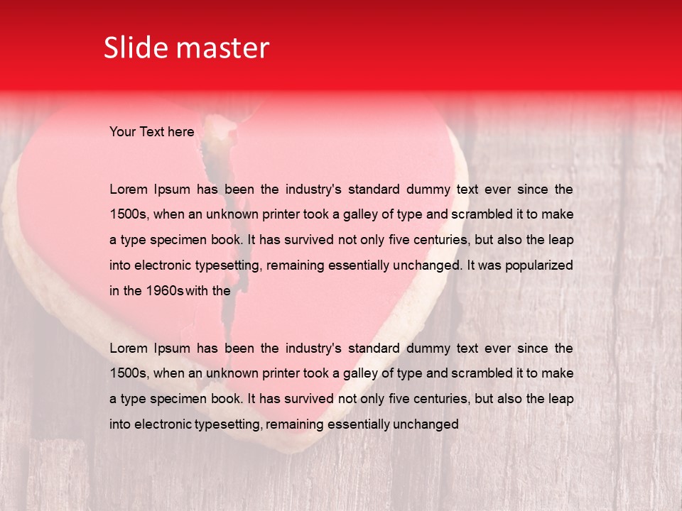 A Heart Shaped Cookie With A Bite Taken Out Of It PowerPoint Template