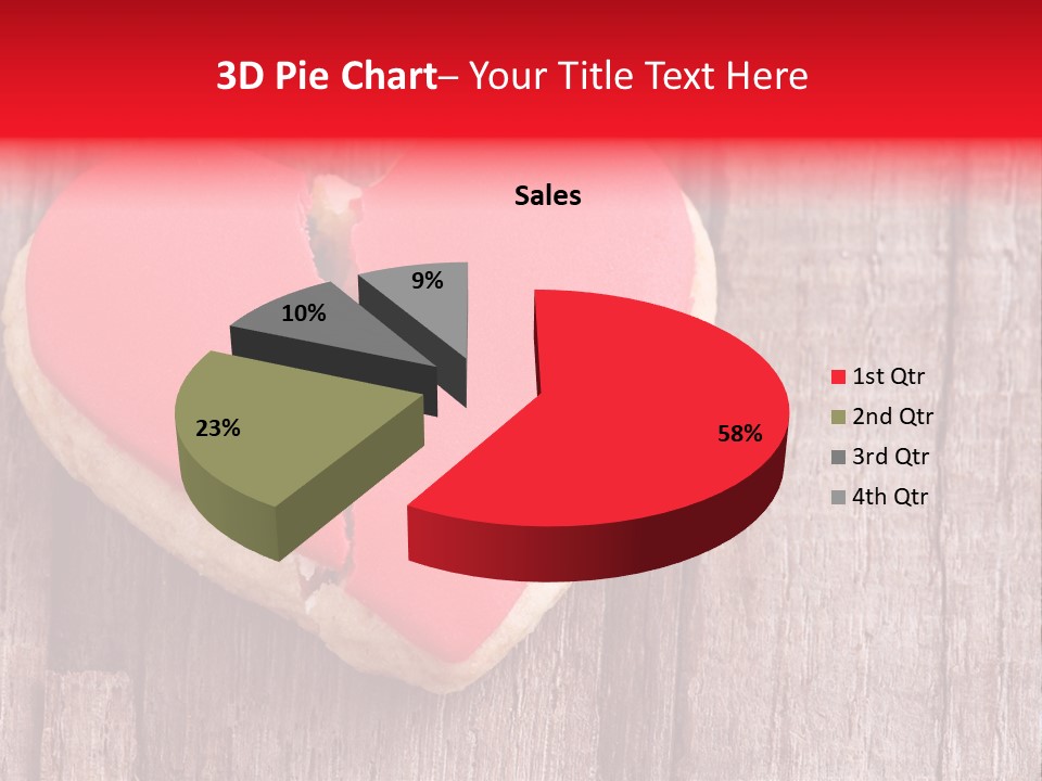 A Heart Shaped Cookie With A Bite Taken Out Of It PowerPoint Template
