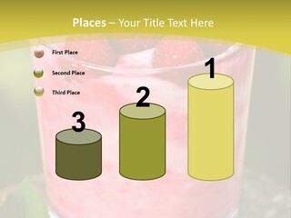 A Glass Of Raspberry Yogurt On A Wooden Table PowerPoint Template