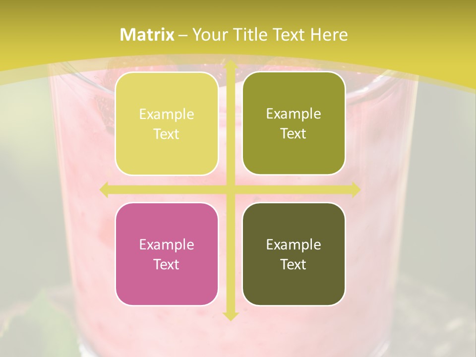 A Glass Of Raspberry Yogurt On A Wooden Table PowerPoint Template