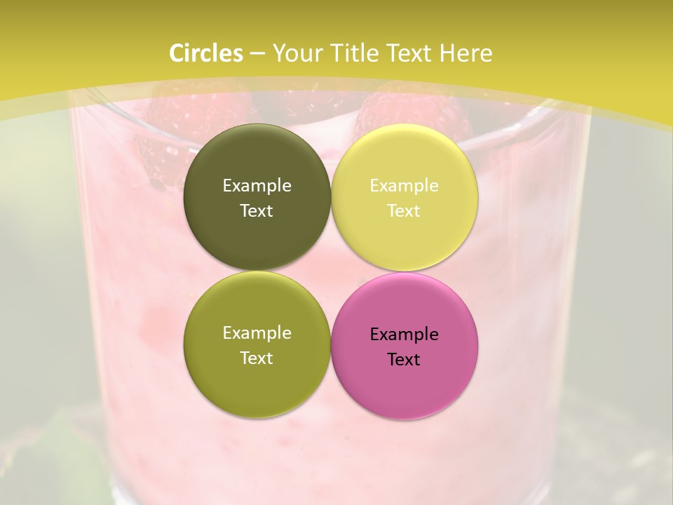 A Glass Of Raspberry Yogurt On A Wooden Table PowerPoint Template