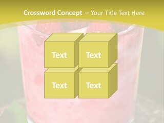 A Glass Of Raspberry Yogurt On A Wooden Table PowerPoint Template