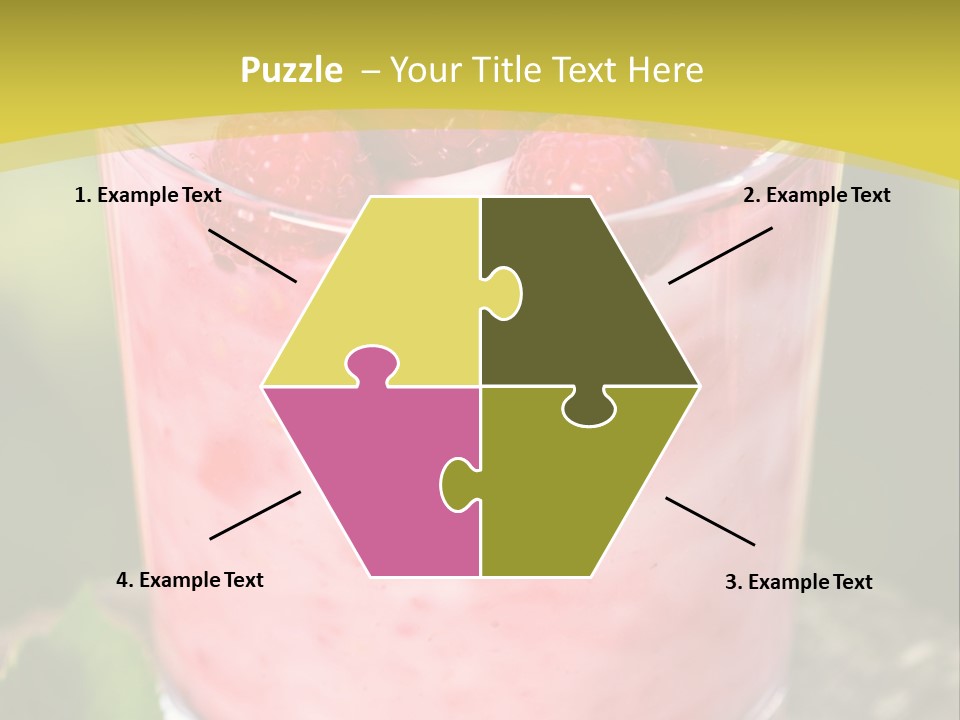 A Glass Of Raspberry Yogurt On A Wooden Table PowerPoint Template